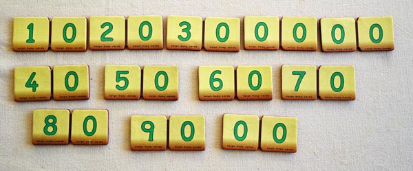 Teign digit cards are available as doubles to enable decade counting.